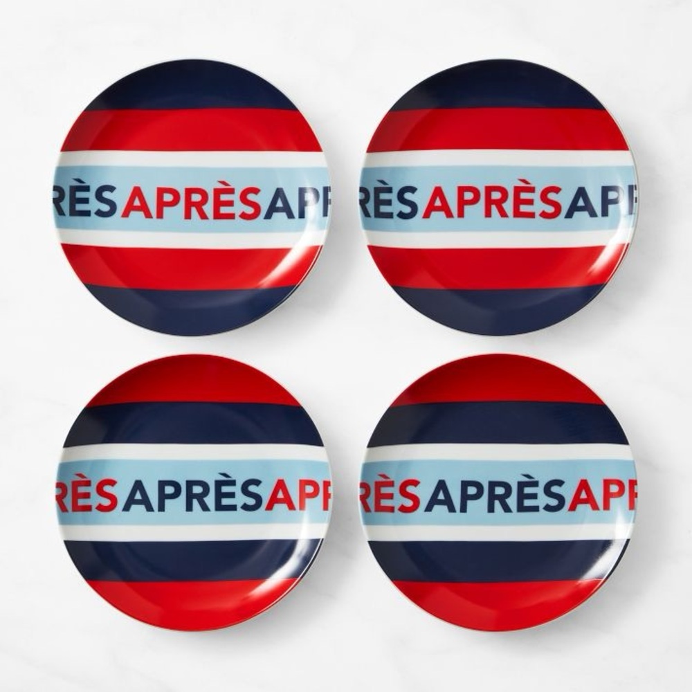 WILLIAMS SONOMA X MARK & GRAHAM APRÈS SKI APPETIZER PLATE, SET OF 4